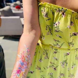 Lime green floral maxi